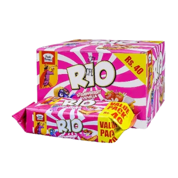 Peek Freans Rio Strawberry Vanilla Biscuits Rs. 40 Box (8 Packs)