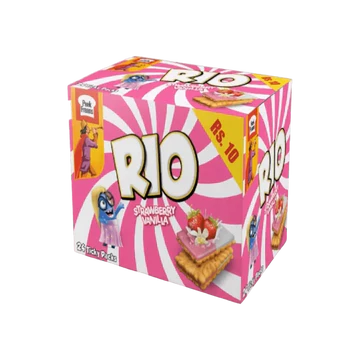 Peek Freans Rio Strawberry Biscuits Rs. 10 Box (24 Packs)