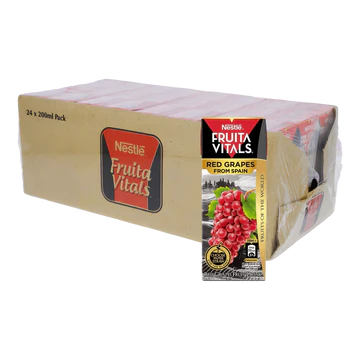 Nestle Fruita Vitals Red Grape Juice 200ml × 24 Packs