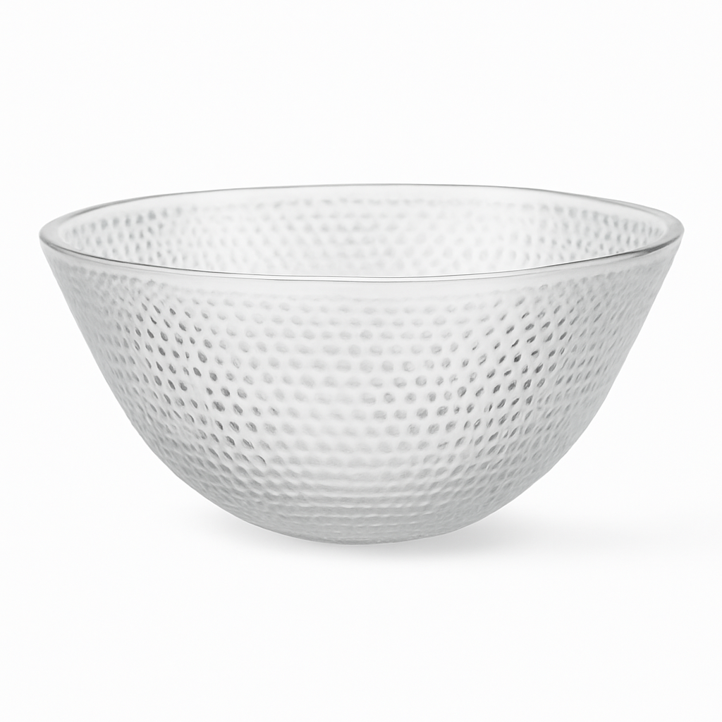 Textured Glass Serving Bowl