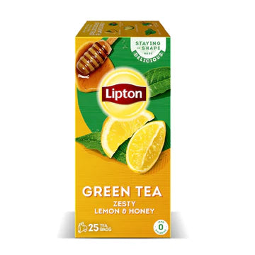 Lipton Green Tea Bags Lemon & Honey Pack (25 pcs)