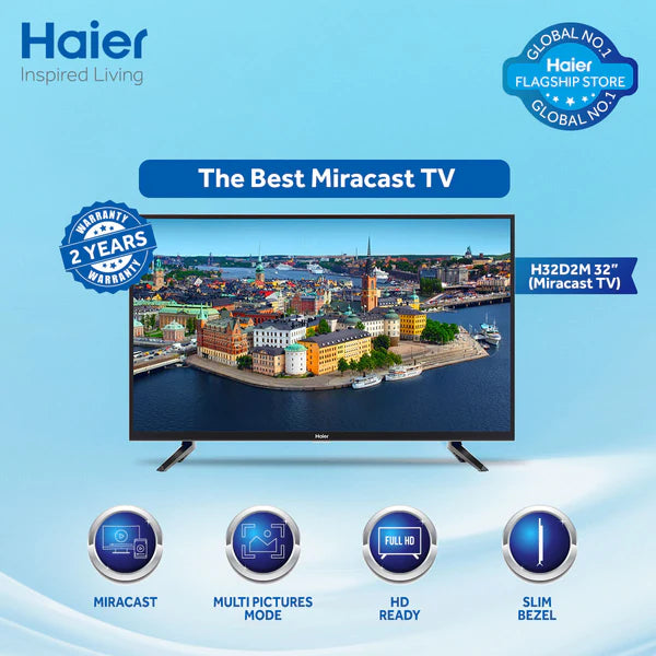 Haier H32D2M-32" H-CAST series LED- 2 Years Warranty