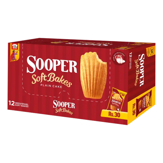 Peek Freans Sooper Soft Bake Cake Rs. 30 Box (Pack × 12) – Plain & Chocolate