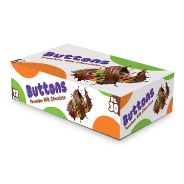 Candyland Buttons Chocolate Rs. 30 Box 12 (Packs)