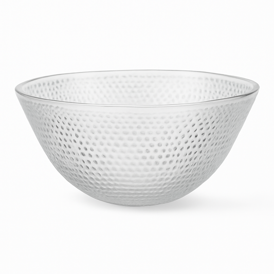 Textured Glass Serving Bowl
